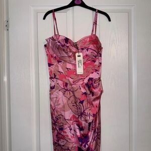 Strapless Pink and Purple Dress